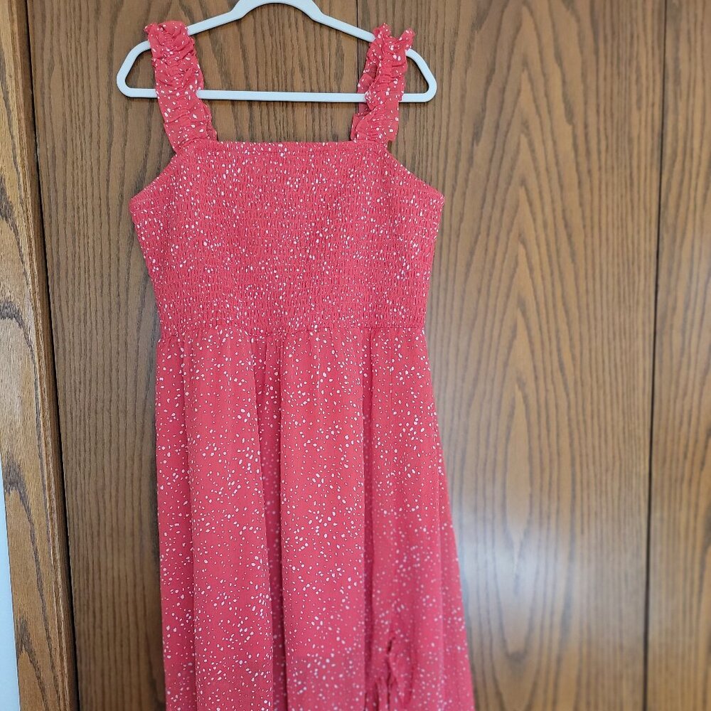 Maurices Red Smocked Midi Dress